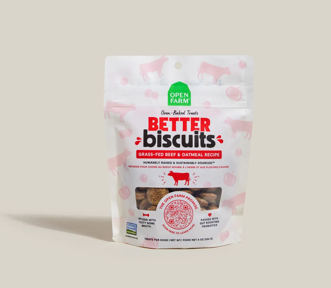 Open Farm Dog Better Biscuits Grass Fed Beef 8oz