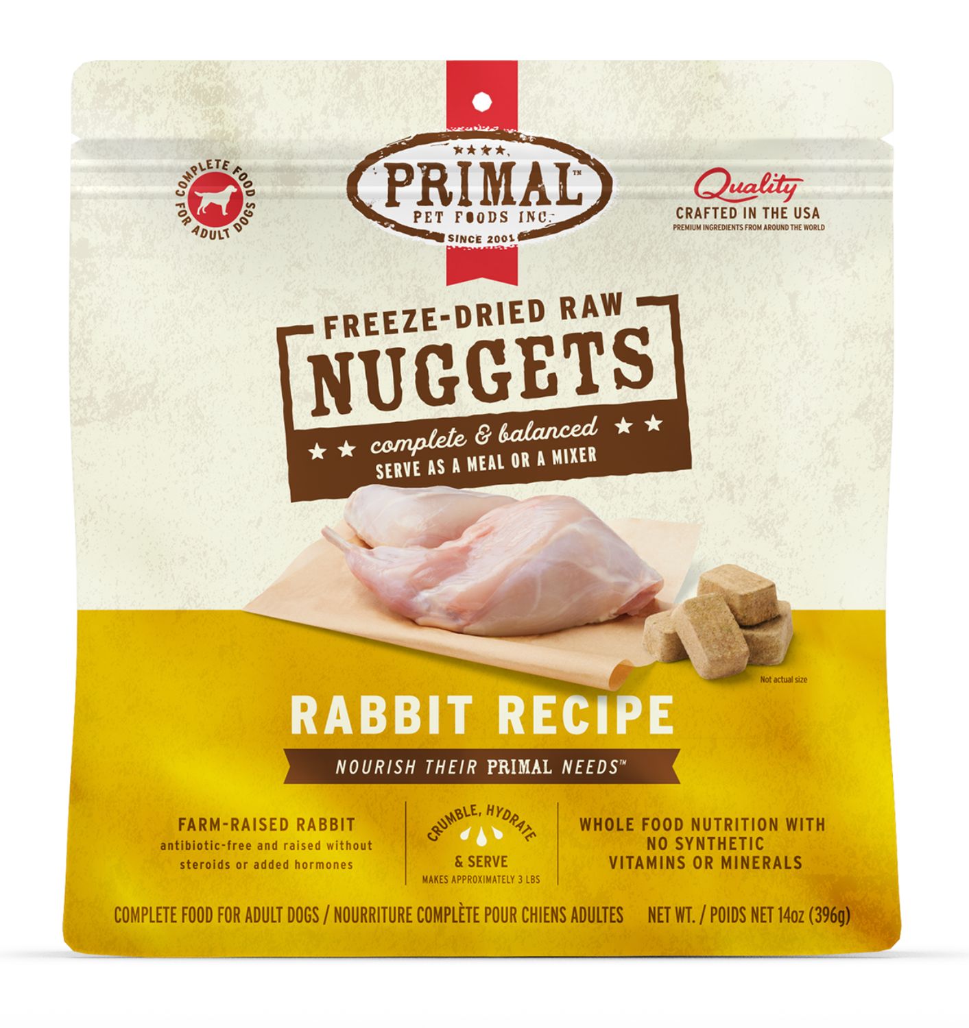 Primal Dog Freeze Dried Nuggets Rabbit 14oz