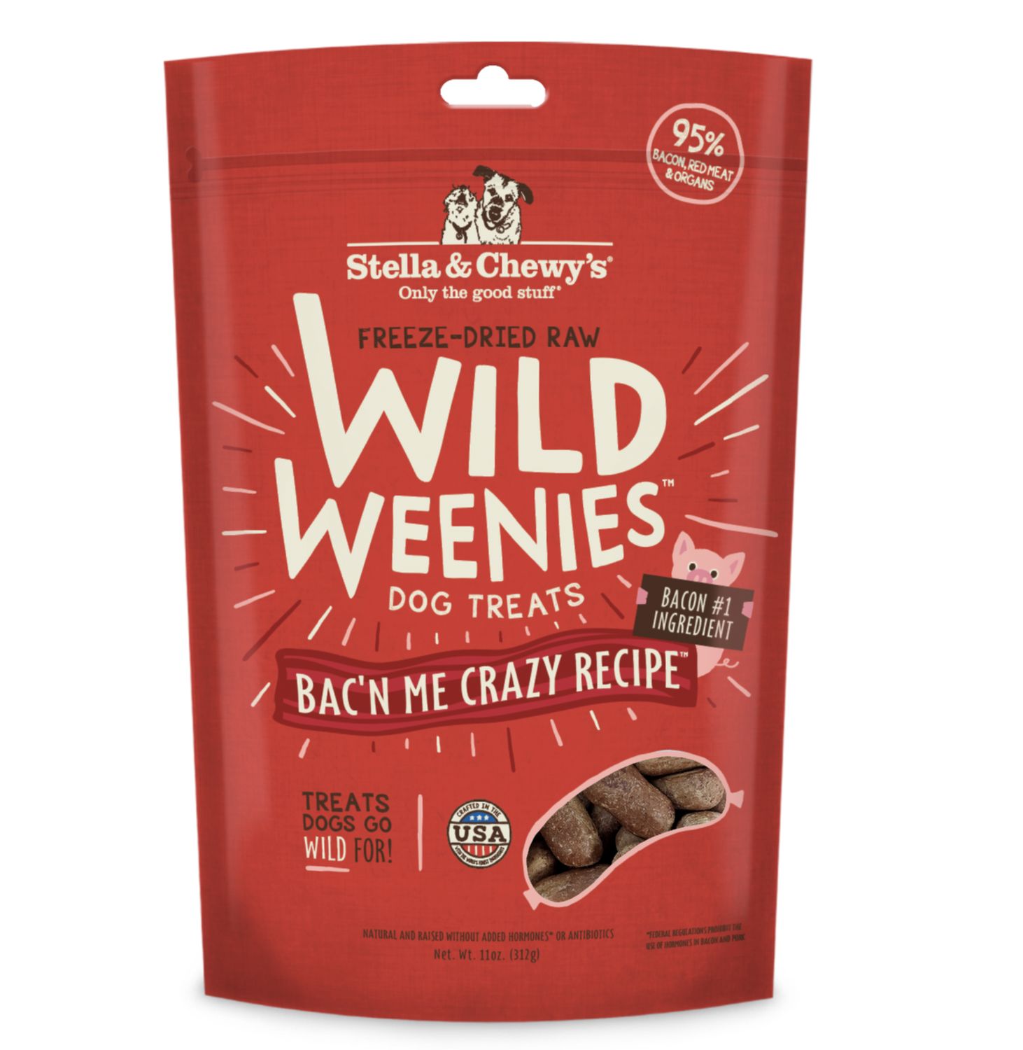 Stella &amp; Chewy's Dog Freeze-Dried Weenie Bacon, Size: 3oz