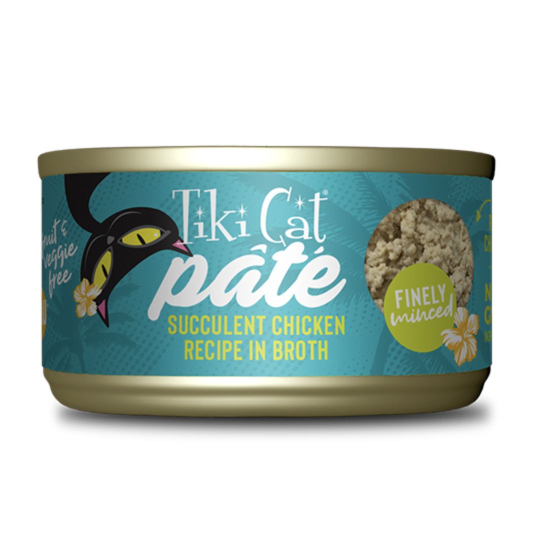 Tiki Cat Pate Succulent Chicken in Broth 2.8oz