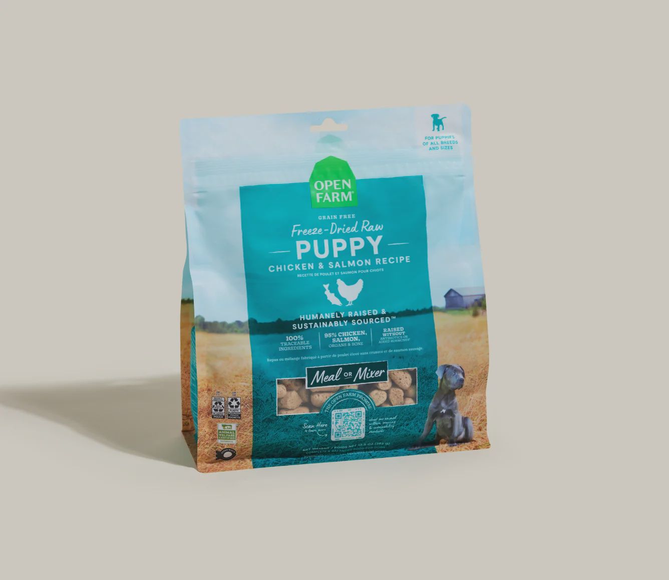Open Farm Dog Freeze Dried Raw Morsels Puppy Chicken &amp; Salmon, Size: 13.5oz