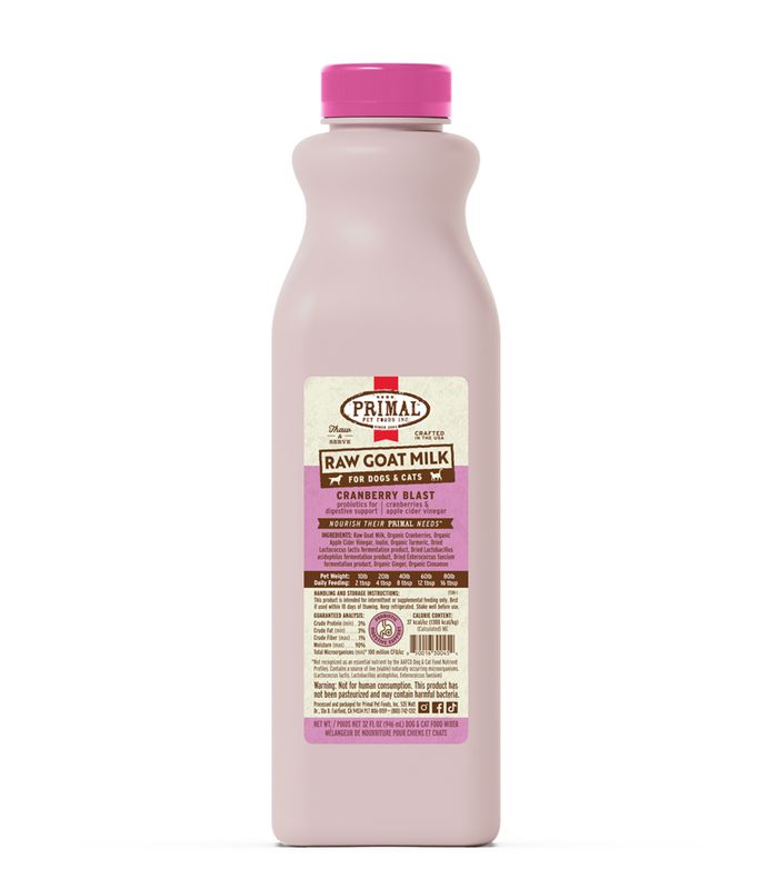 Primal Frozen Raw Goat Milk Cranberry Blast