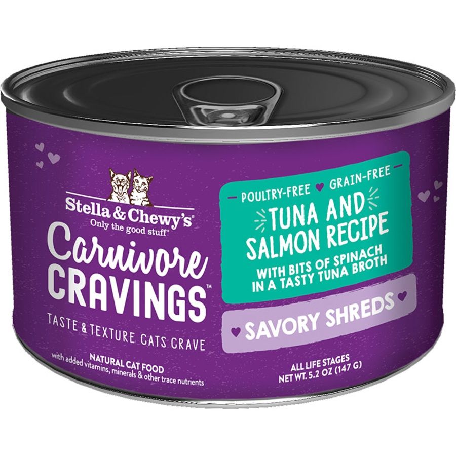 Stella &amp; Chewy's Cat Savory Shreds Tuna &amp; Salmon, Size: 5.2oz