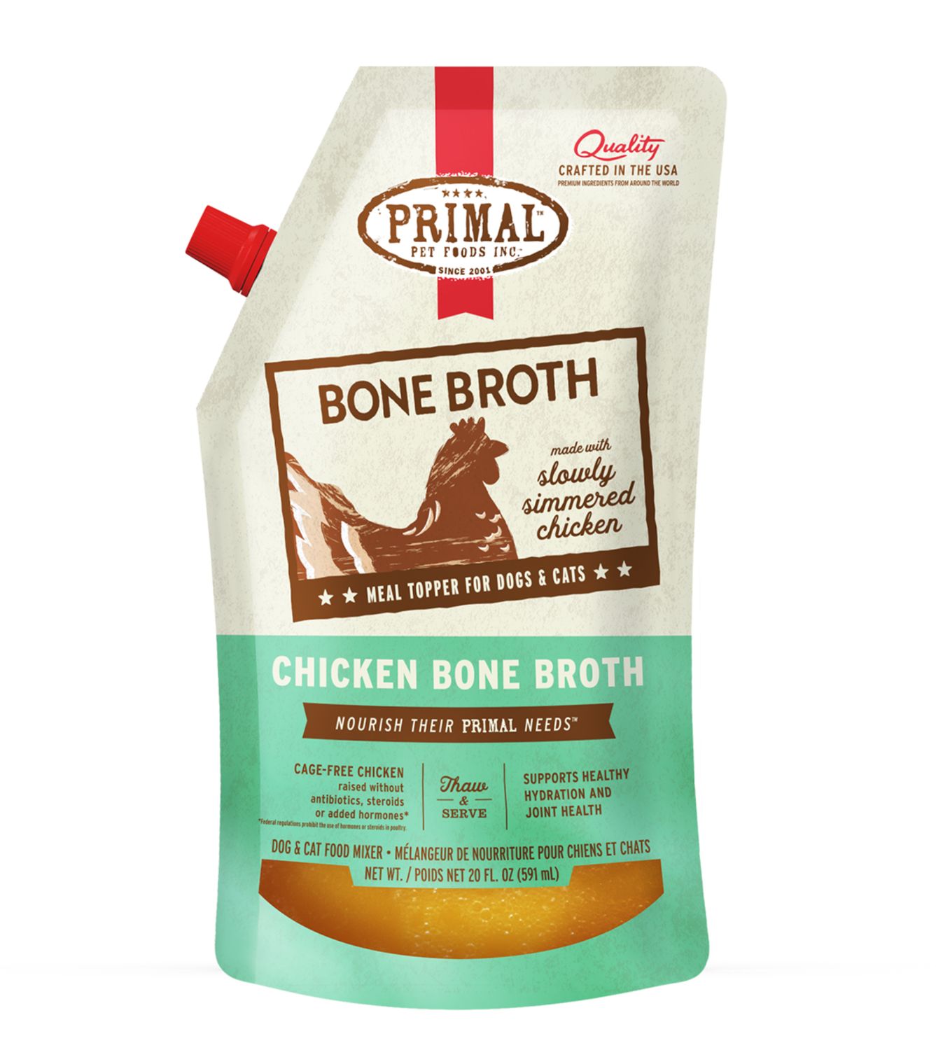Primal Frozen Bone Broth Chicken, Size: 16oz