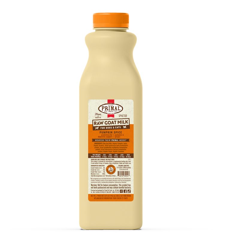 Primal Frozen Raw Goat Milk Pumpkin Spice