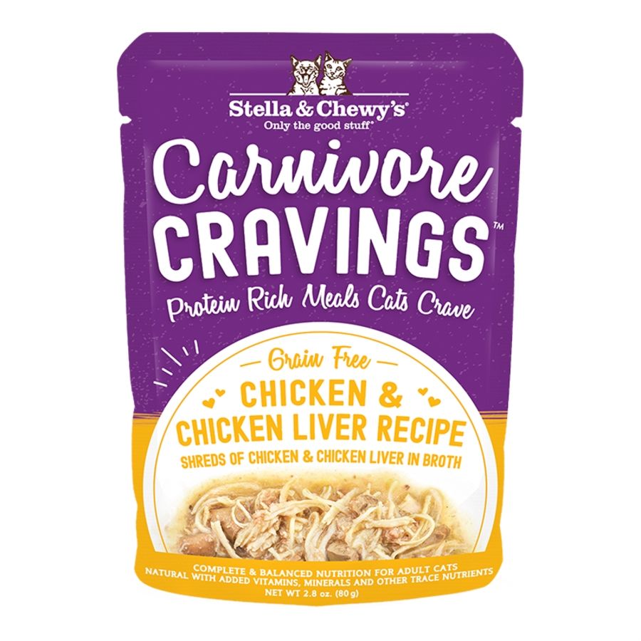 Stella &amp; Chewy's Cat Shreds Chicken &amp; Chicken Liver 2.8oz
