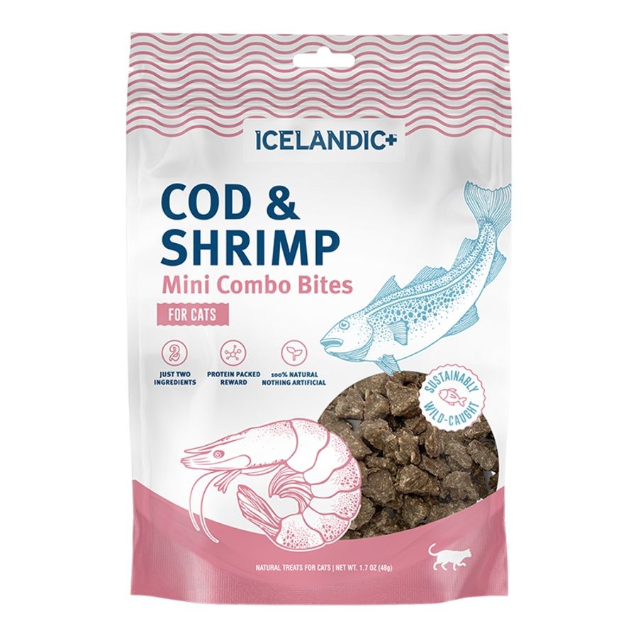 Icelandic Cat Mini Combo Bites Cod &amp; Shrimp 1.7oz