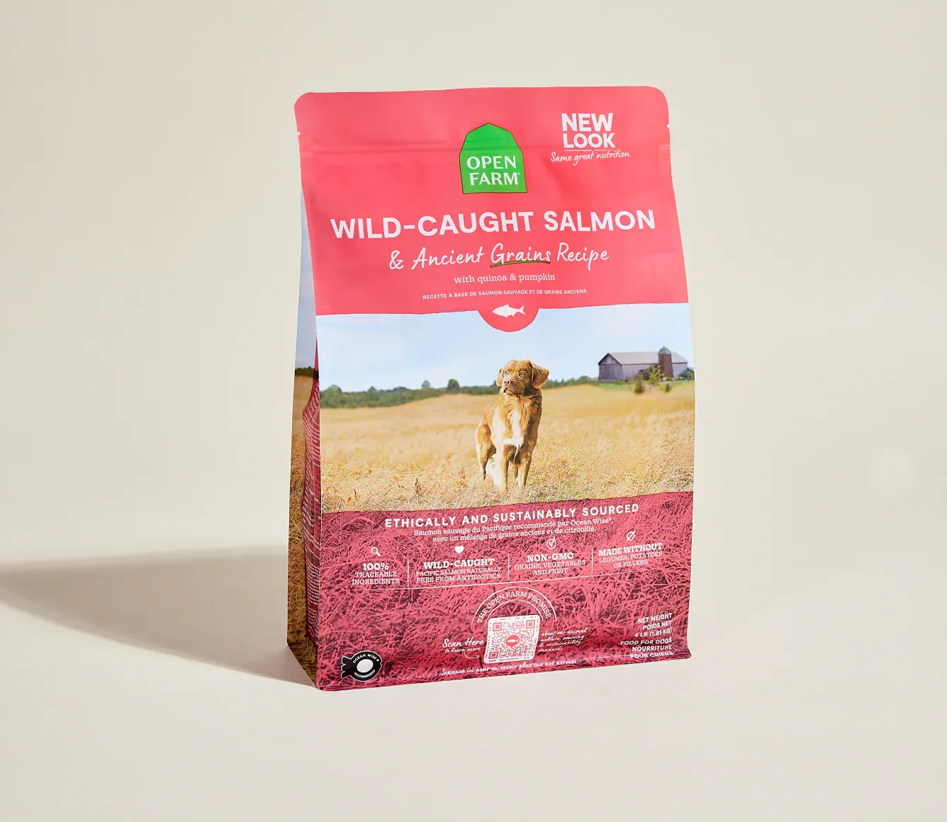 Open Farm Dog Ancient Grains Salmon, Size: 4lb
