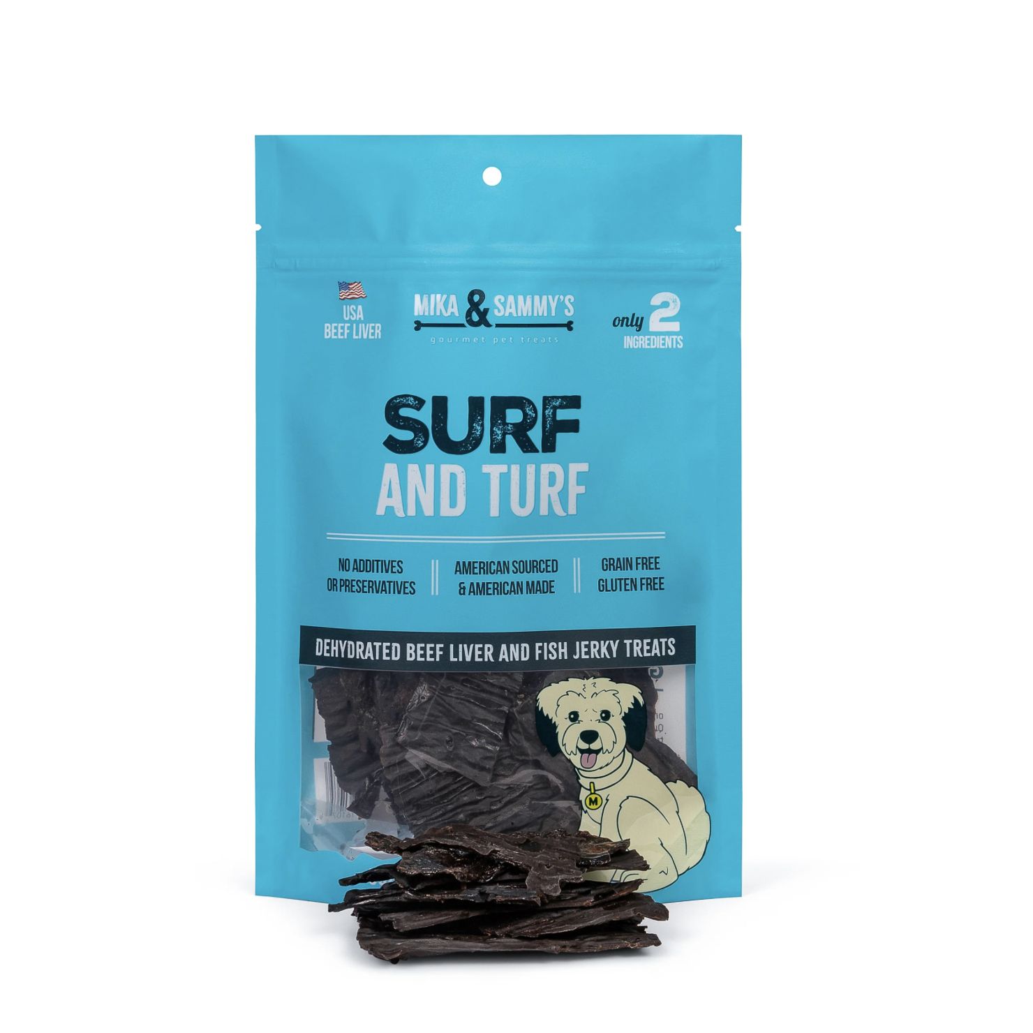 Mika &amp; Sammy’s Dog Surf and Turf Beef Liver Jerky, Size: 5oz