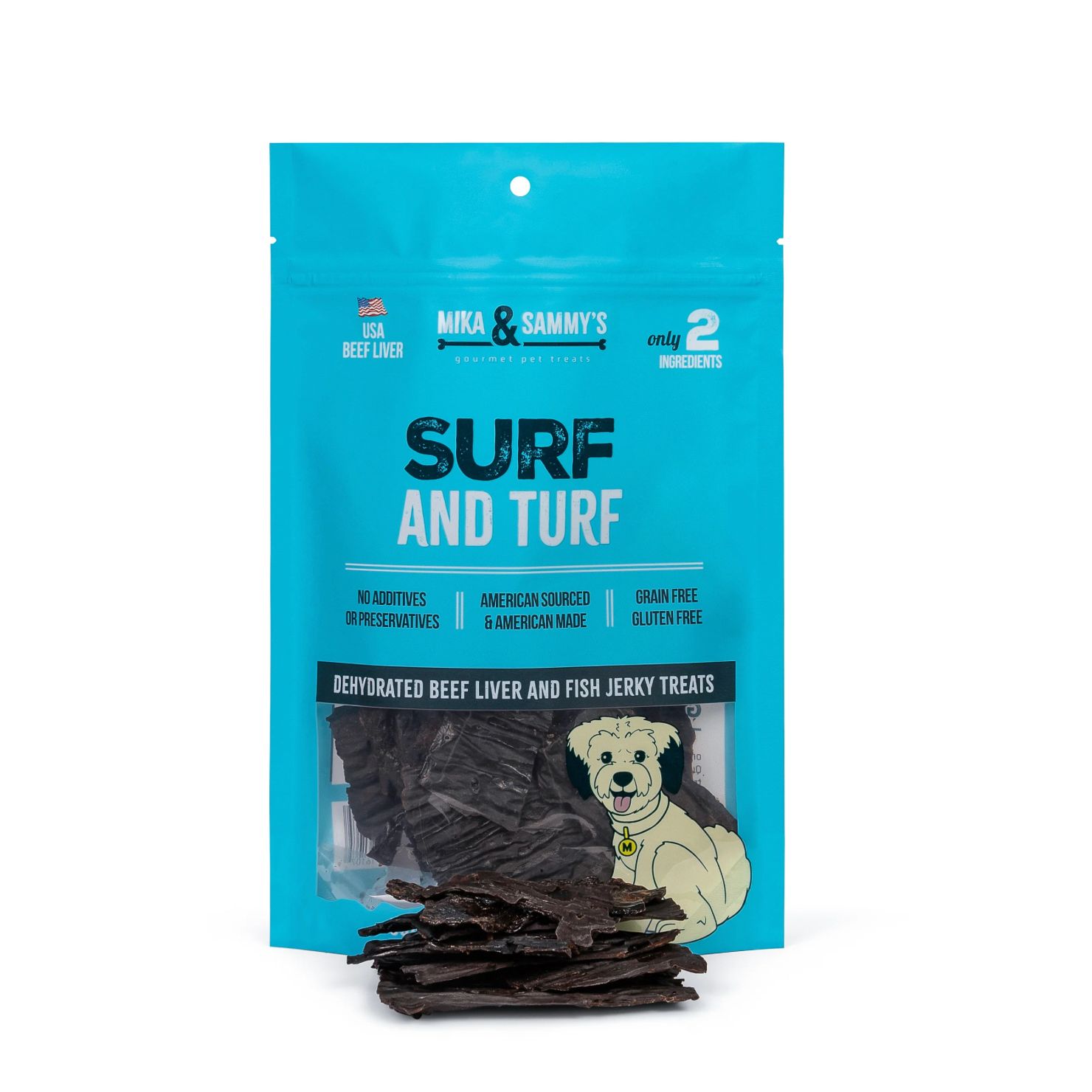 Mika &amp; Sammy’s Dog Surf and Turf Beef Liver Jerky, Size: 5oz