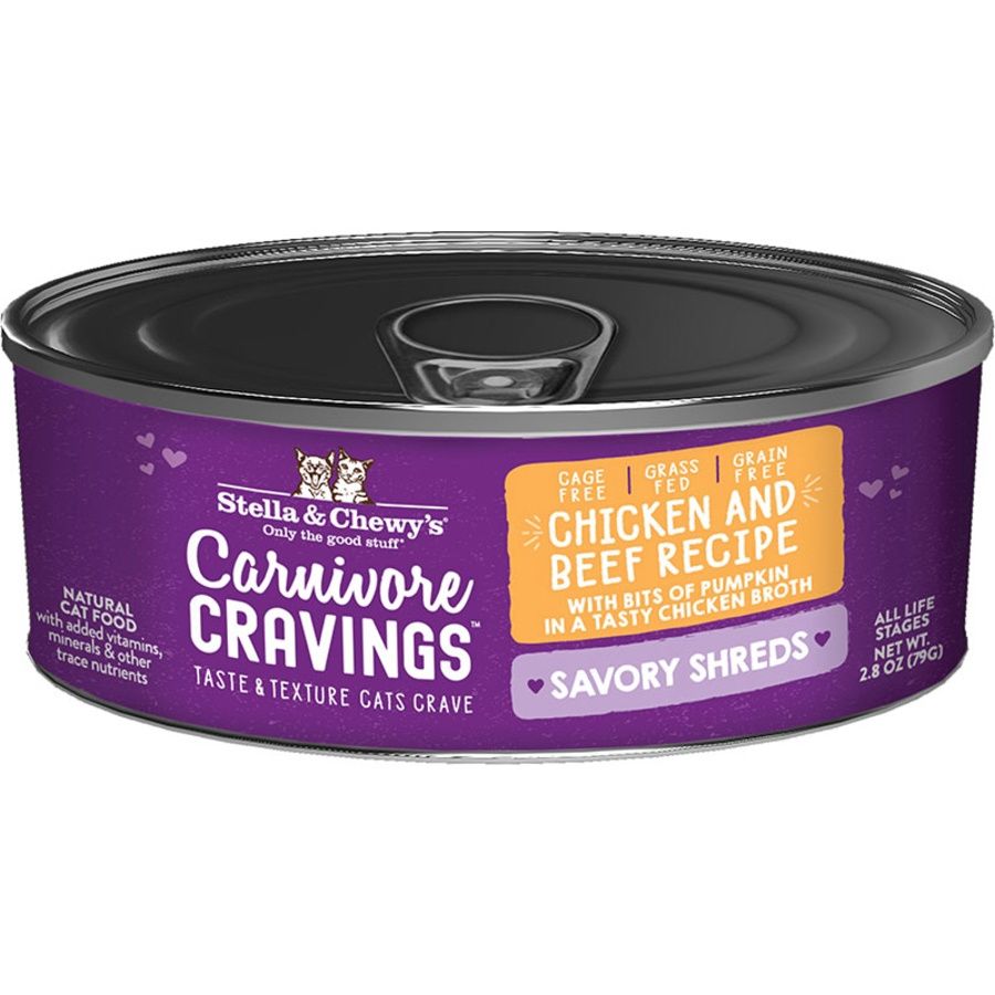 Stella &amp; Chewy's Cat Savory Shreds Chicken &amp; Beef, Size: 2.8oz