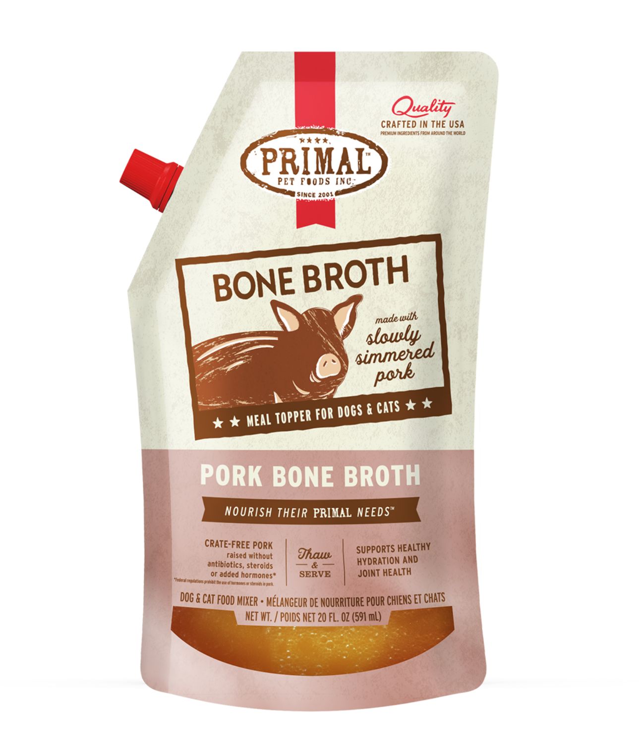 Primal Frozen Bone Broth Pork, Size: 16oz