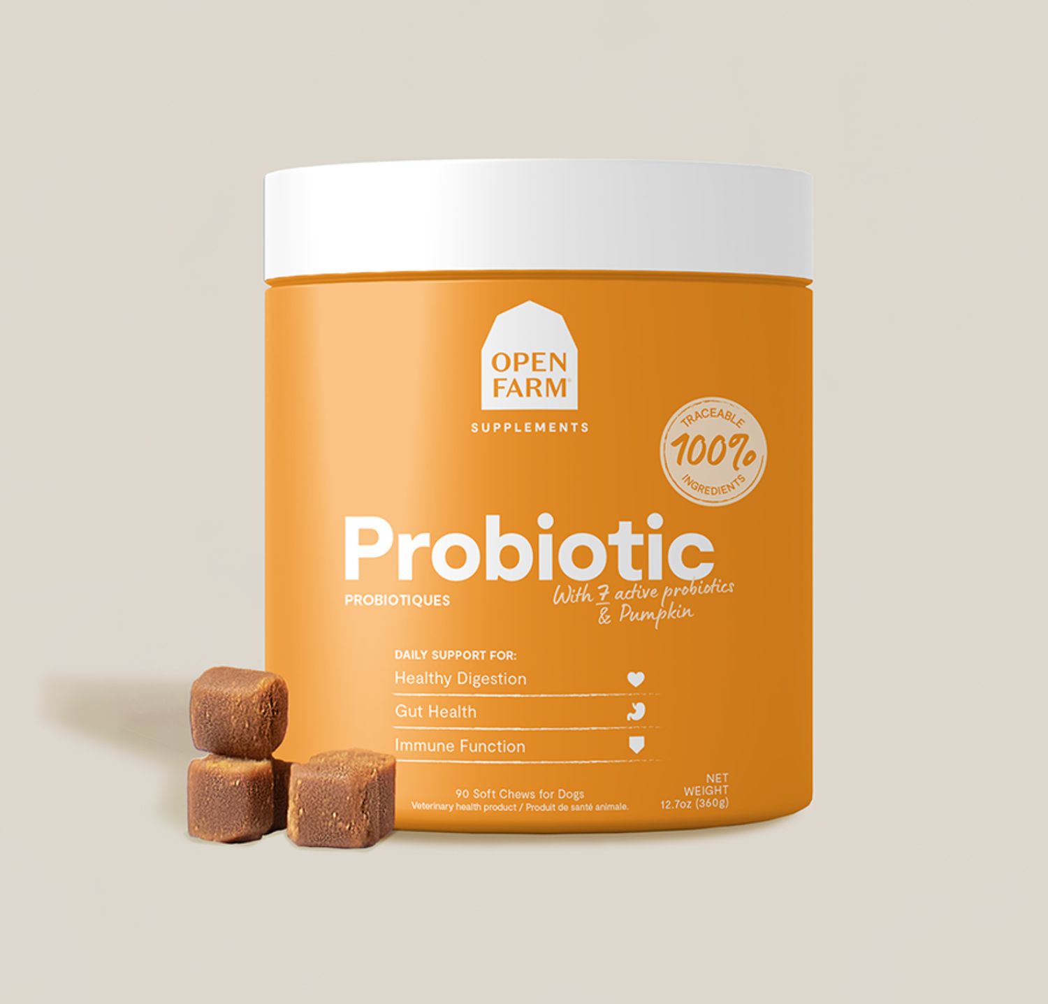 Open Farm Dog Supplement Probiotic Treats 12.7oz