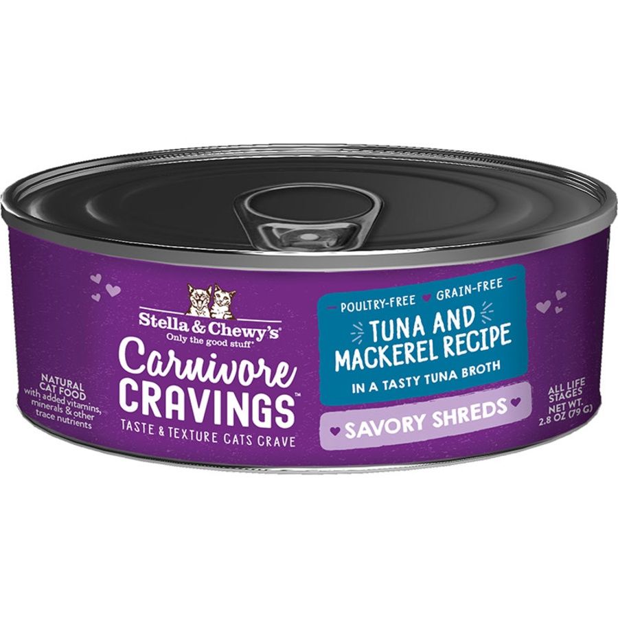 Stella &amp; Chewy's Cat Savory Shreds Tuna &amp; Mackerel 2.8oz