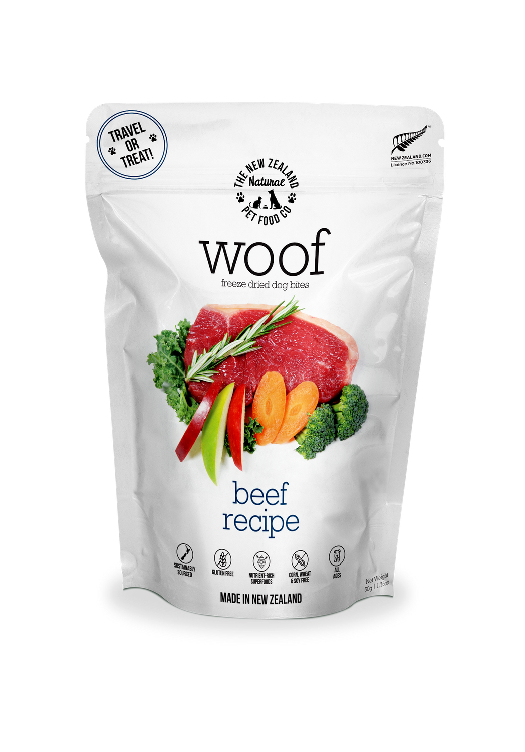New Zealand Pet Dog Freeze Dried Beef, Size: 1.76oz