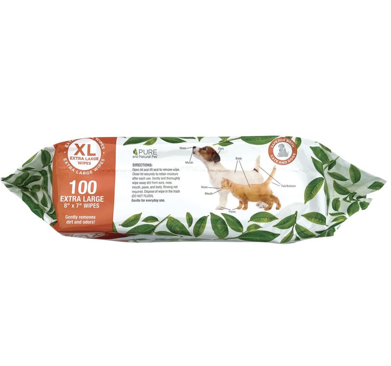 Pure &amp; Natural Dog &amp; Cat Grooming and Cleansing Wipes Fragrance-Free 100ct