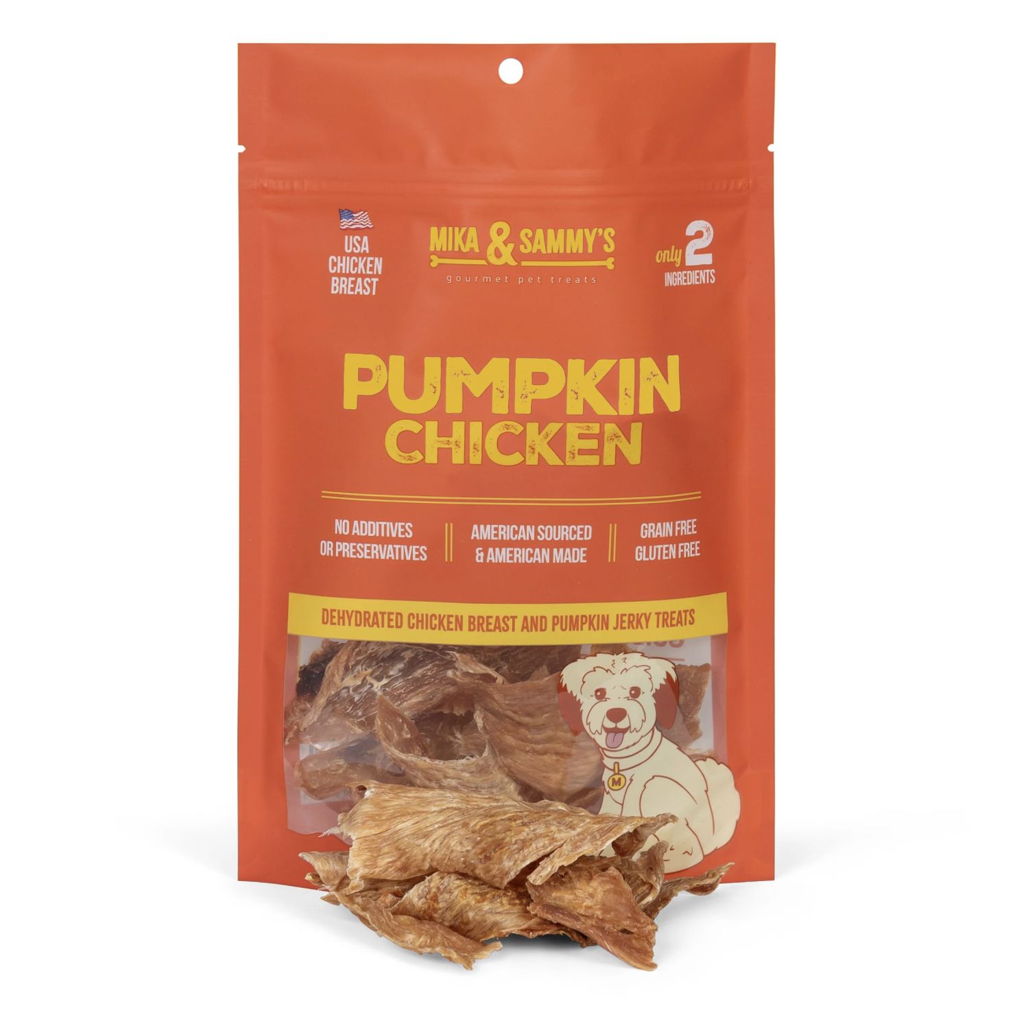 Mika &amp; Sammy's Dog Pumpkin Chicken Jerky, Size: 5oz