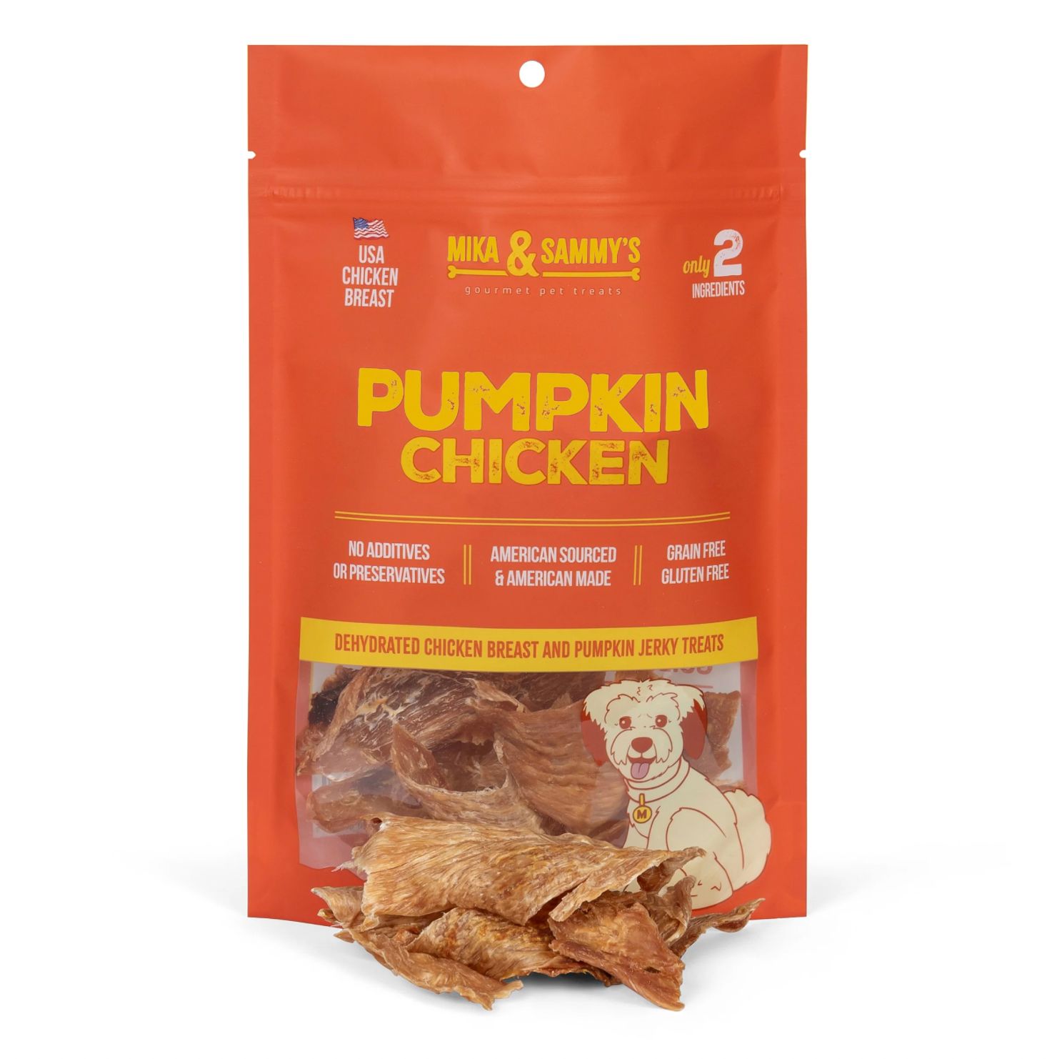 Mika &amp; Sammy's Dog Pumpkin Chicken Jerky, Size: 5oz