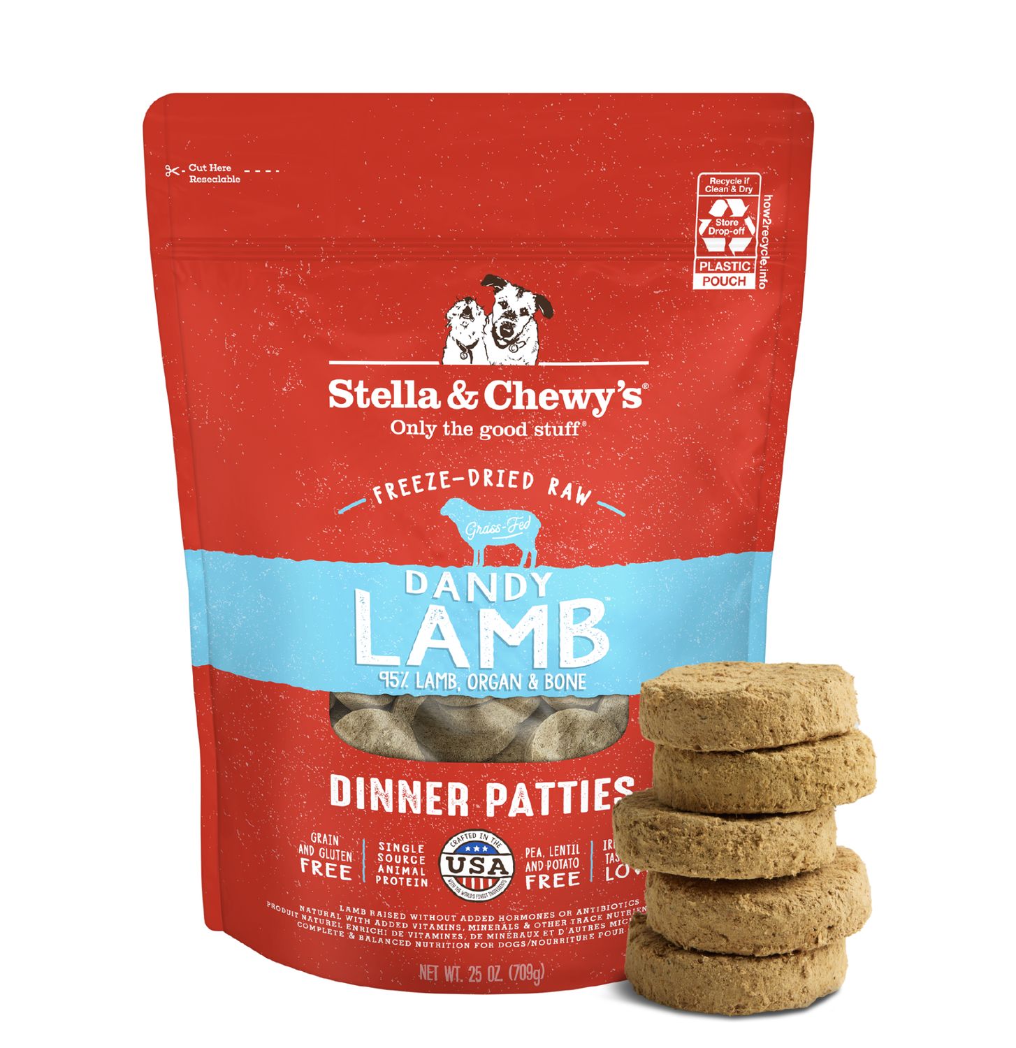 Stella &amp; Chewy's Dog Freeze-Dried Patties Lamb, Size: 5.5oz