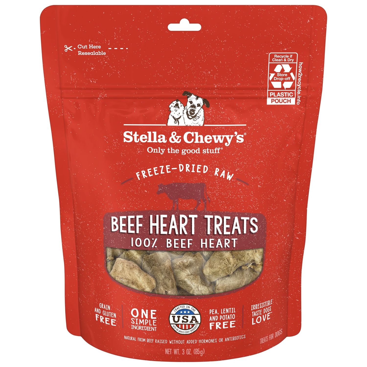 Stella &amp; Chewy's Dog Freeze-Dried Beef Hearts 3oz