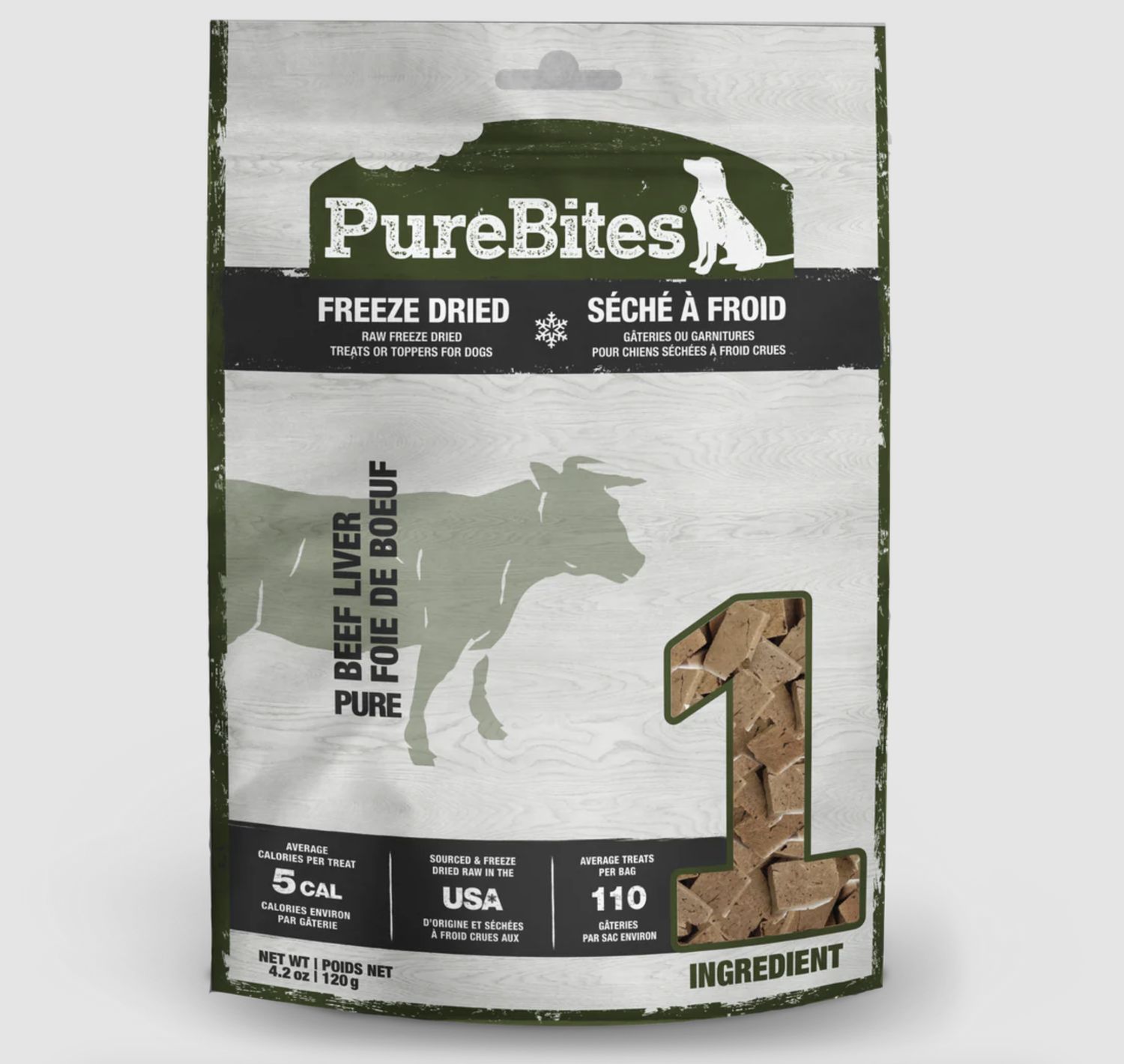 PureBites Dog Freeze Dried Beef Liver, Size: 4.2oz