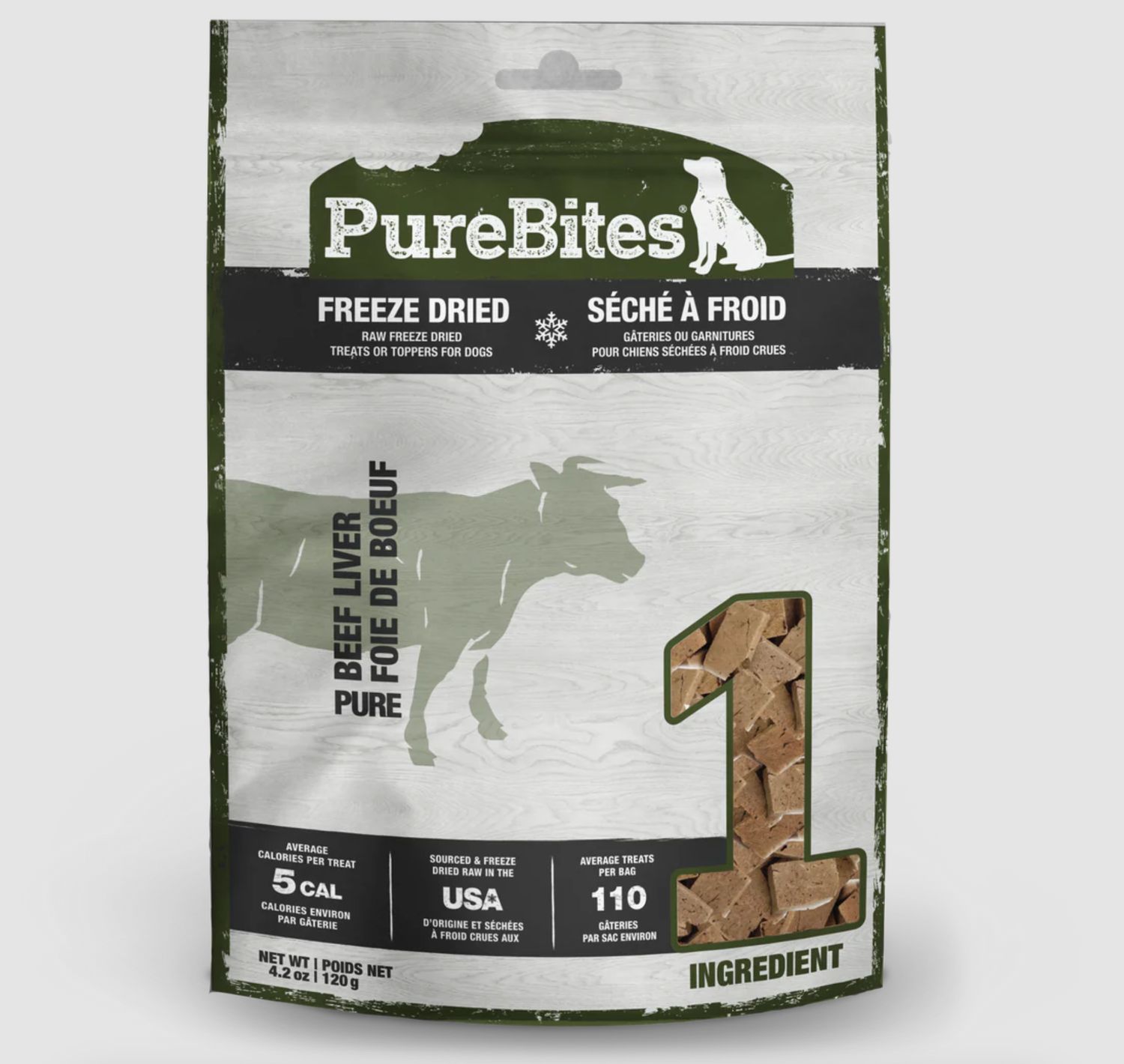 PureBites Dog Freeze Dried Beef Liver, Size: 4.2oz
