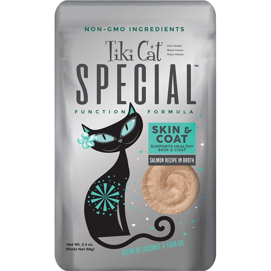 Tiki Cat Special Moussle Skin &amp; Coat Salmon in Broth 2.4oz