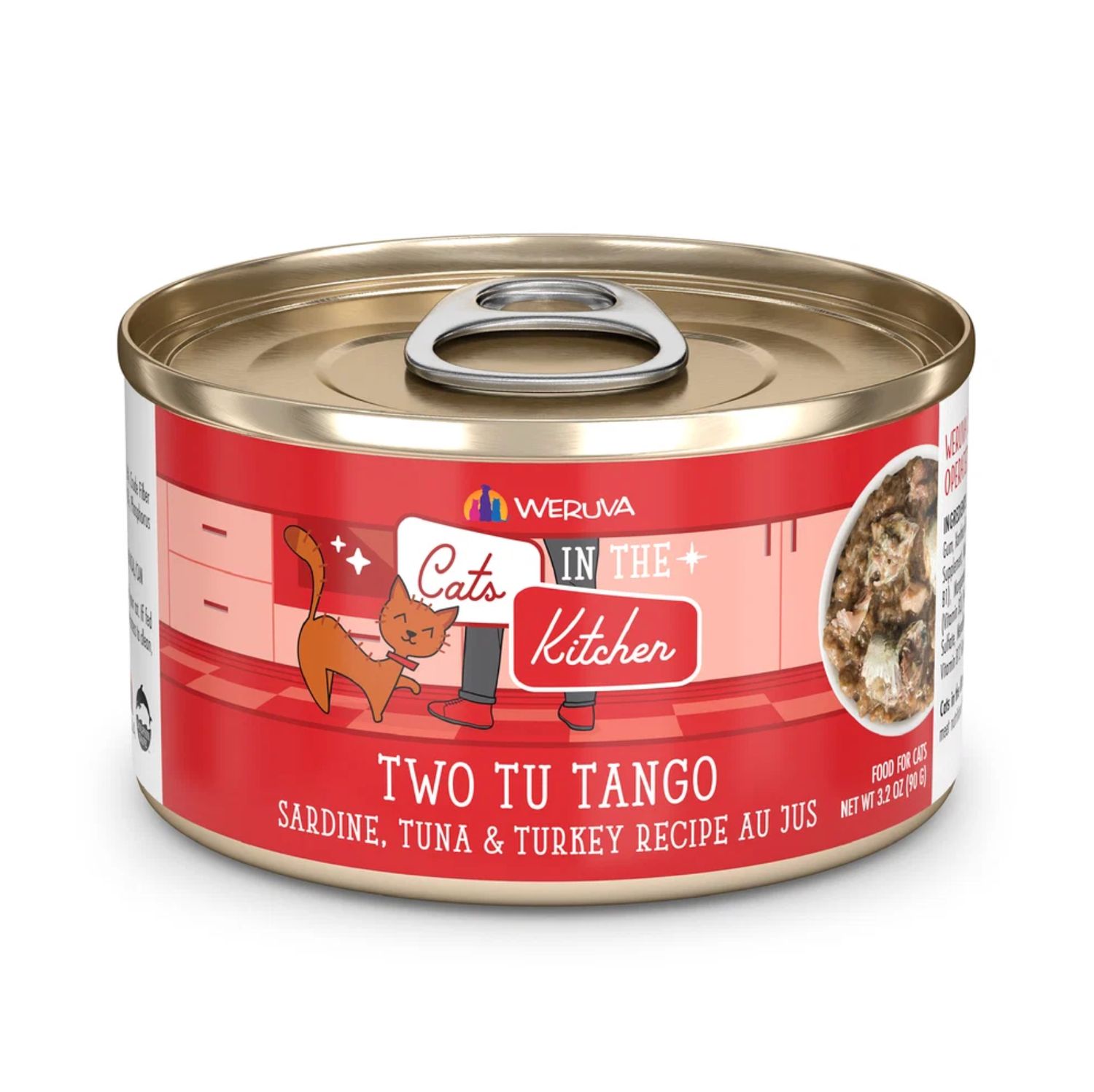 Weruva Cats in the Kitchen  Two Tu Tango Sardine, Tuna &amp; Turkey 3.2oz