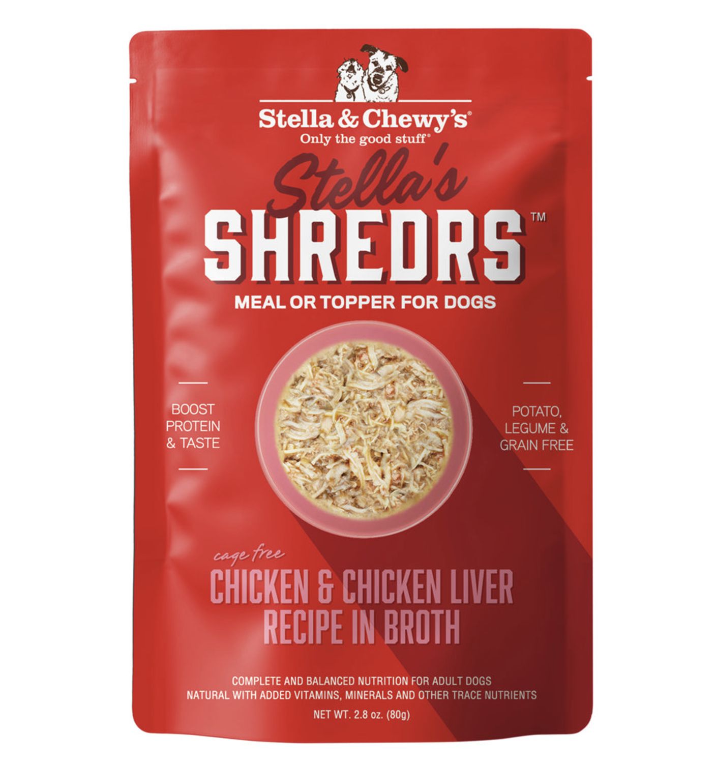 Stella &amp; Chewy's Dog Shredrs Chicken &amp; Chicken Liver 2.8oz