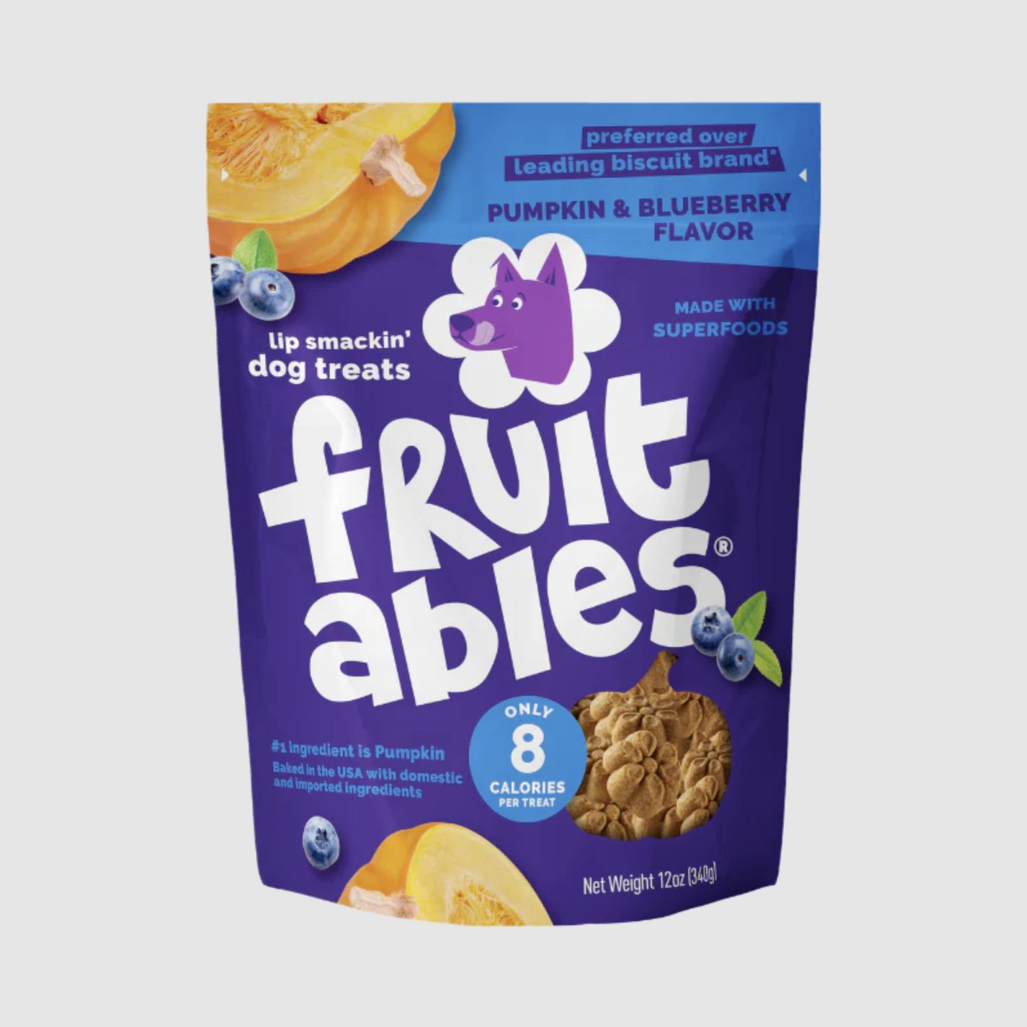 Fruitables Dog Baked Treats Pumpkin and Blueberry, Size: 7oz