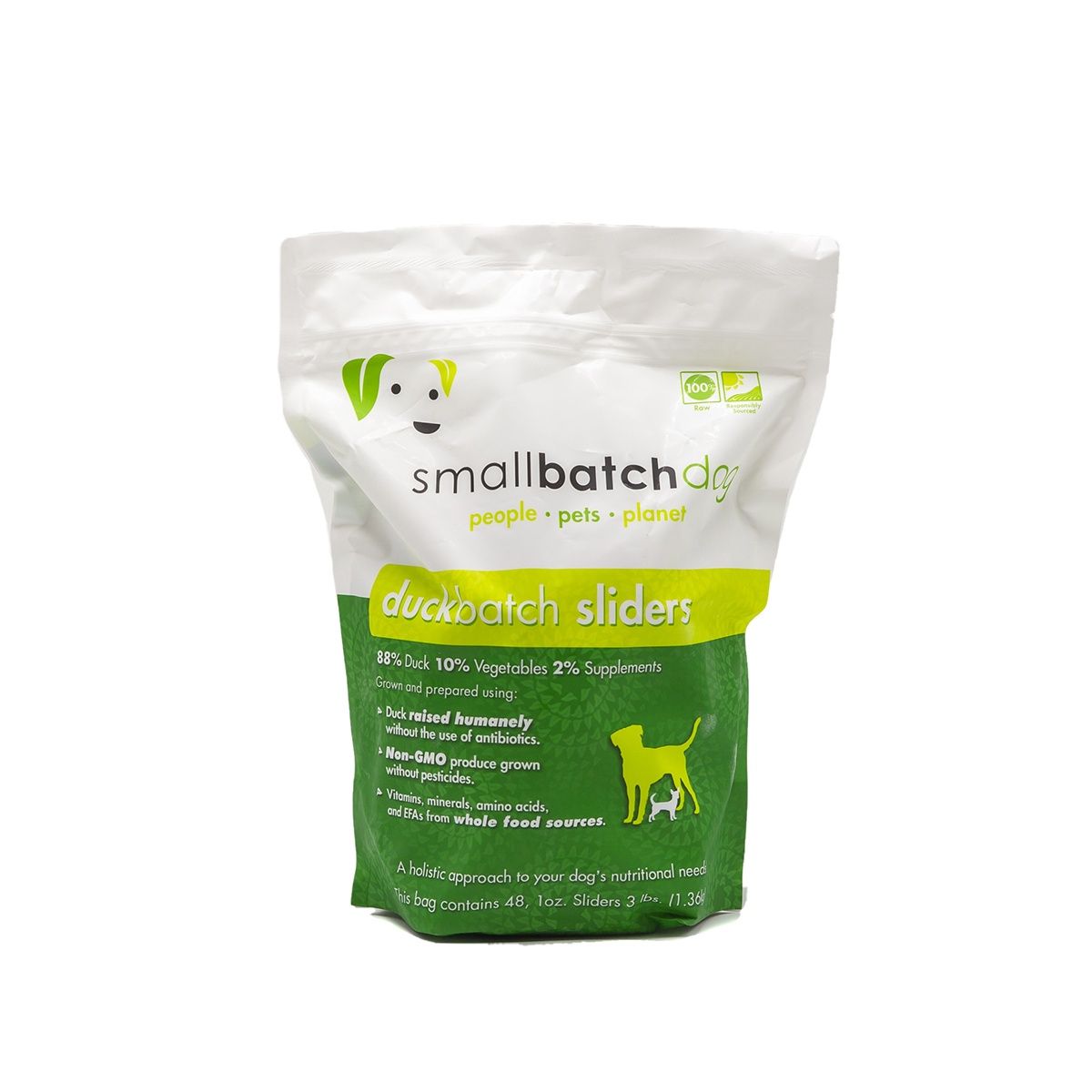 Small Batch Dog Frozen Duck, Size: 3lb Sliders