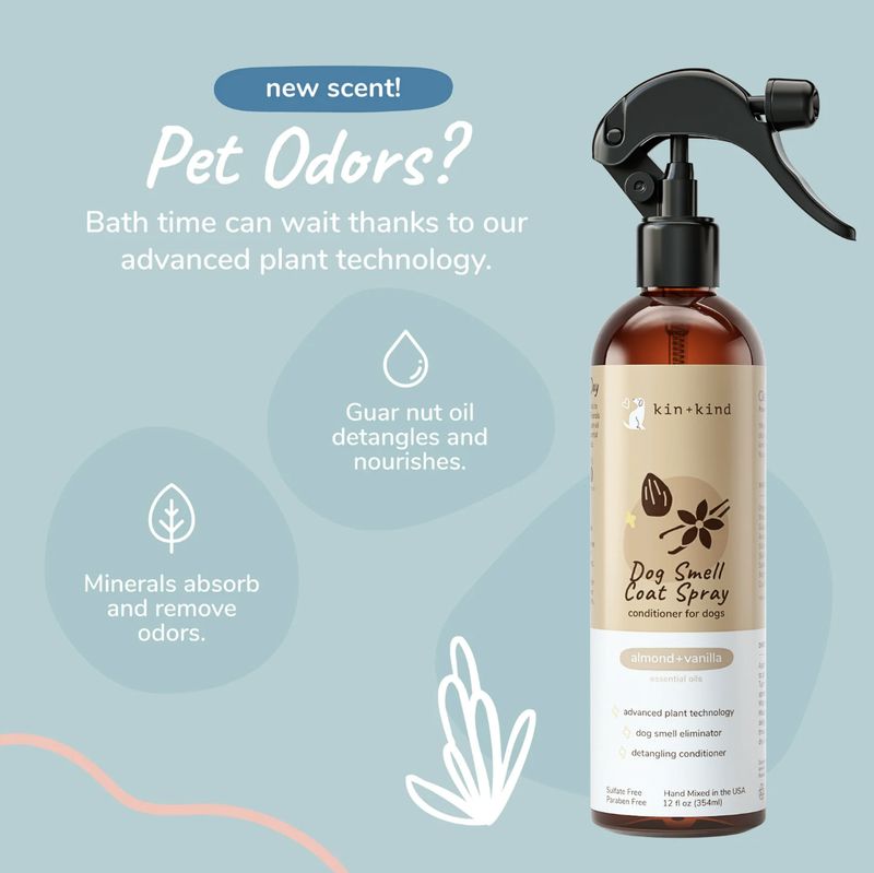 kin+kind Dog Smell Coat Spray Almond &amp; Vanilla 12oz