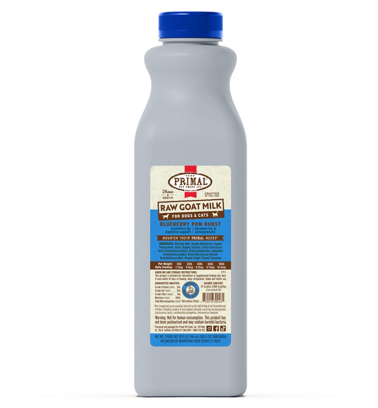 Primal Frozen Raw Goat Milk Blueberry Pom Burst