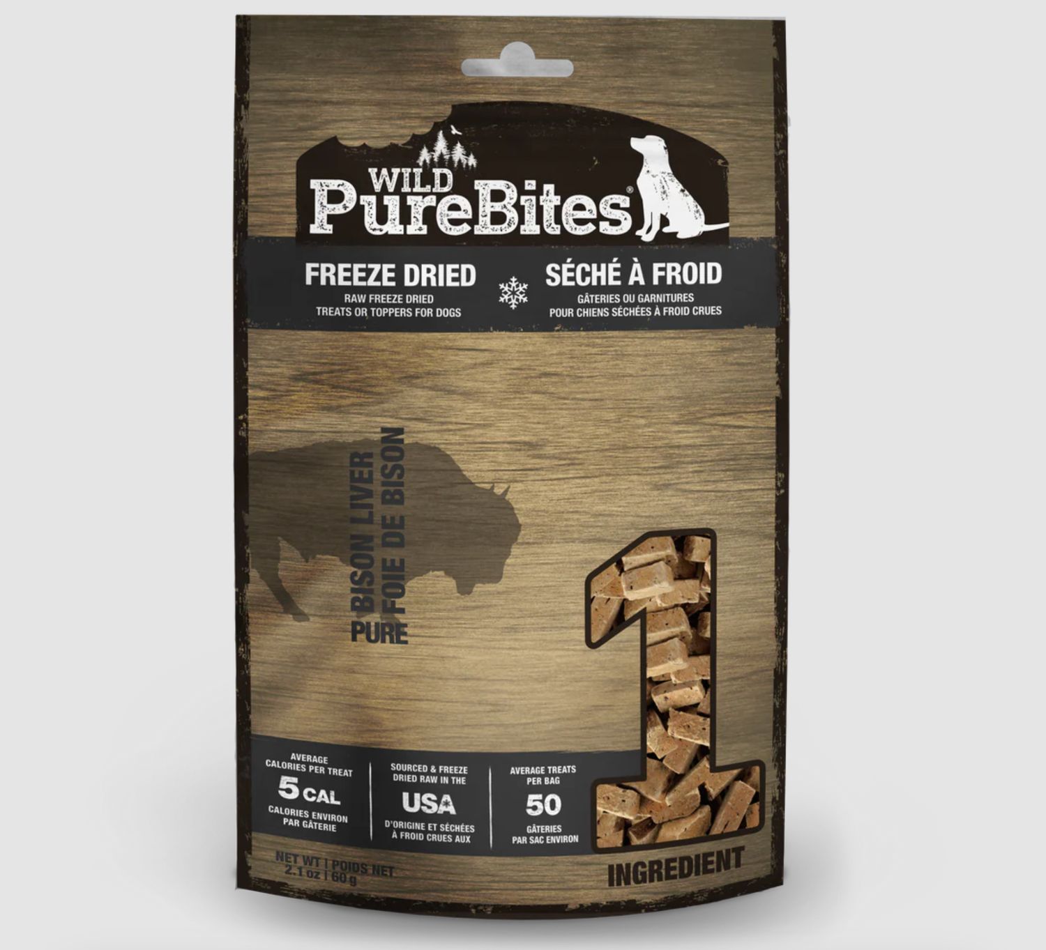 PureBites Dog Freeze Dried Bison Liver 2.1oz