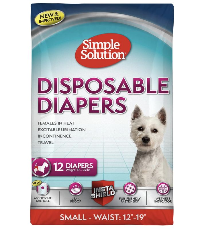 Simple Solution Disposable Dog Diapers for Female Dogs 12 Pack