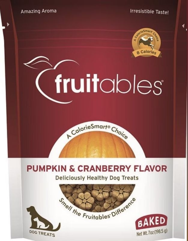 Fruitables Dog Baked Treats Pumpkin &amp; Cranberry 7oz