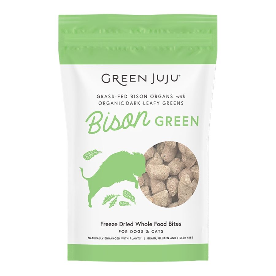 Green Juju Dog & Cat Freeze Dried Bites Bison Green Green Juju Dog & Cat Freeze Dried Bites Bison Green, Size: 2.5oz