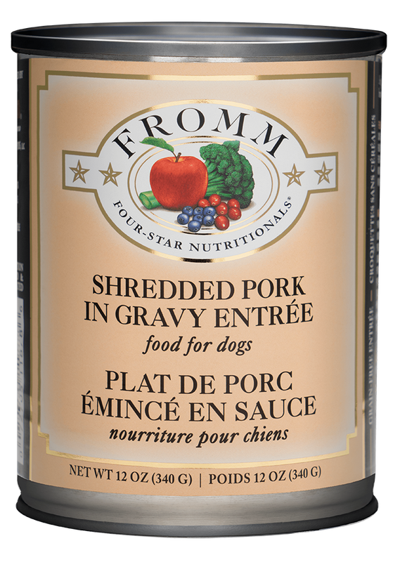 Fromm Dog Shredded Pork in Gravy Entree Can 12oz