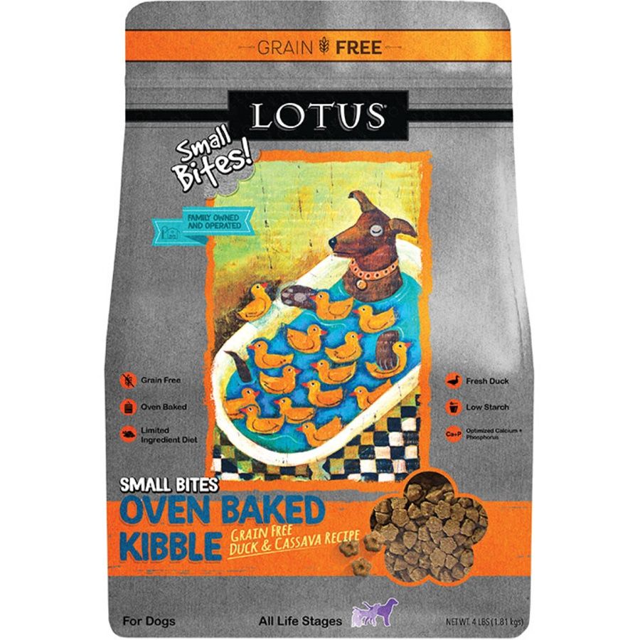Lotus Dog Grain Free Small Bites Duck, Size: 4lb