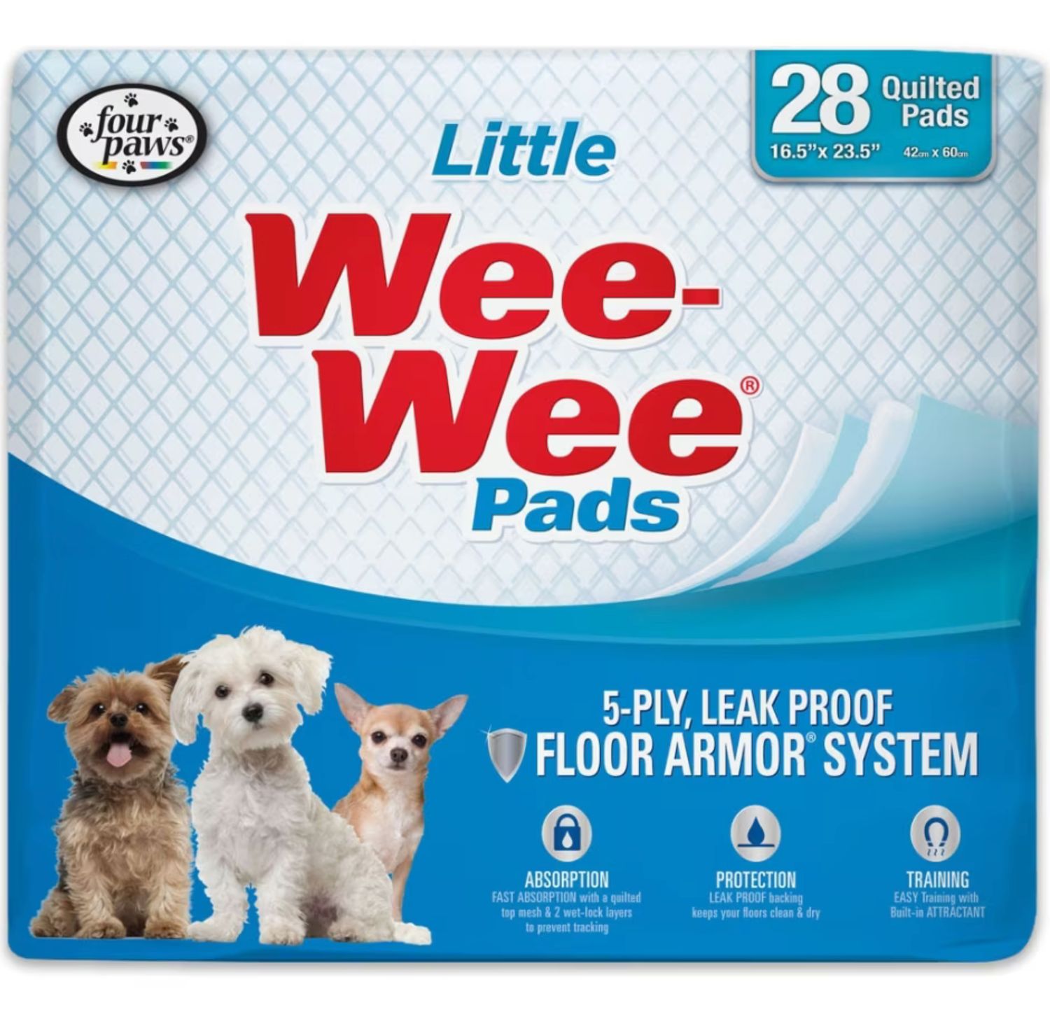 Four Paws Wee-Wee 28 Pads For Little Dogs