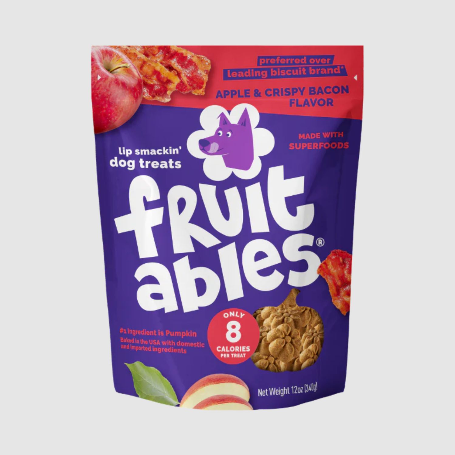 Fruitables Dog Baked Treats Bacon &amp; Apple, Size: 7oz
