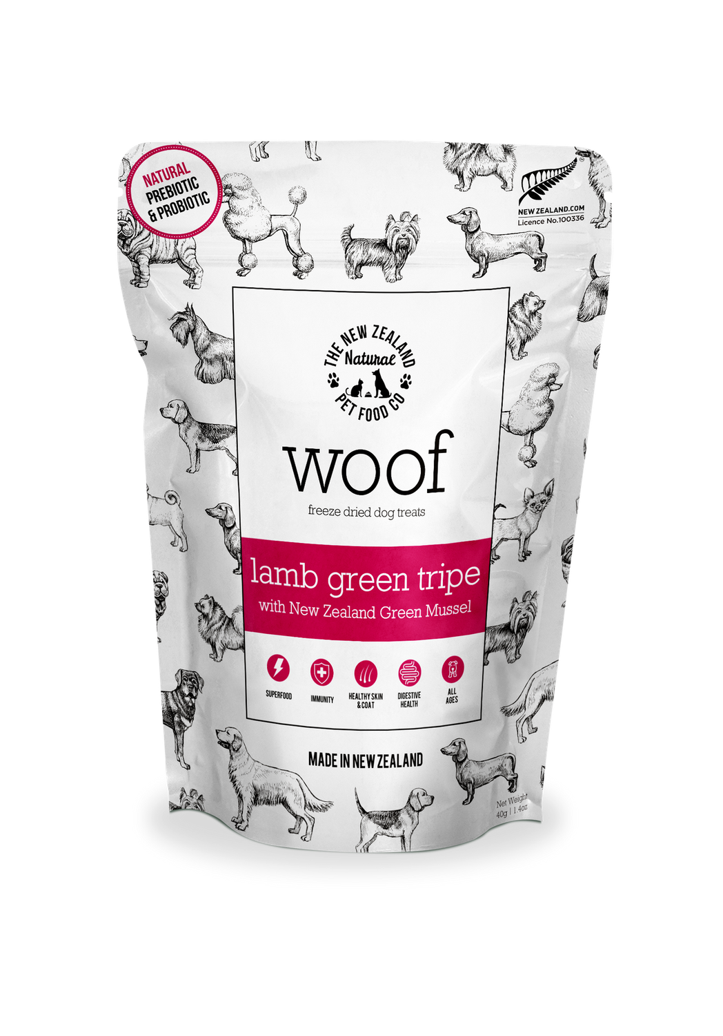 New Zealand Pet Dog Freeze Dried Lamb Green Tripe Treats 1.4oz