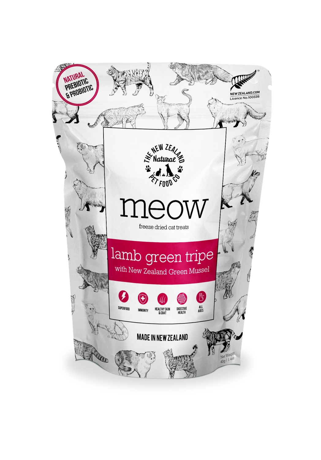 New Zealand Pet Cat Freeze Dried Lamb Green Tripe Treats 1.4oz