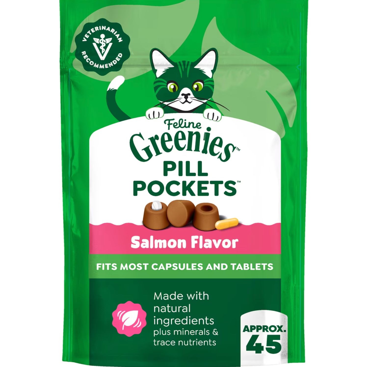 Greenies Cat Pill Pockets Salmon 45ct - 1.6oz