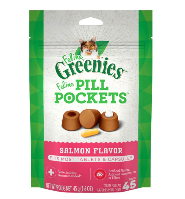 Greenies Cat Pill Pockets Salmon 45ct - 1.6oz