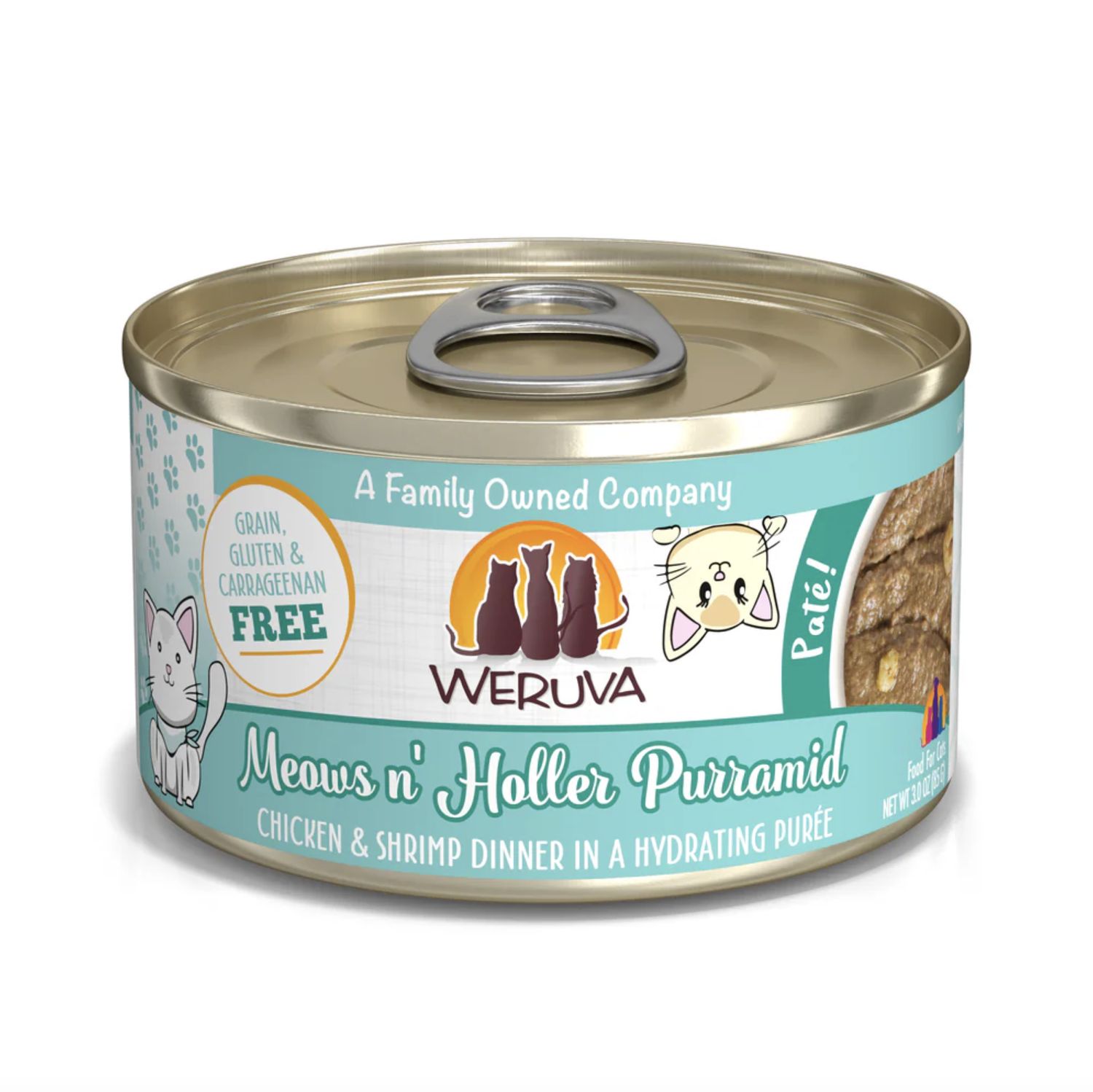 Weruva Cat Pate Meows n' Holler Purramid Can, Size: 3oz