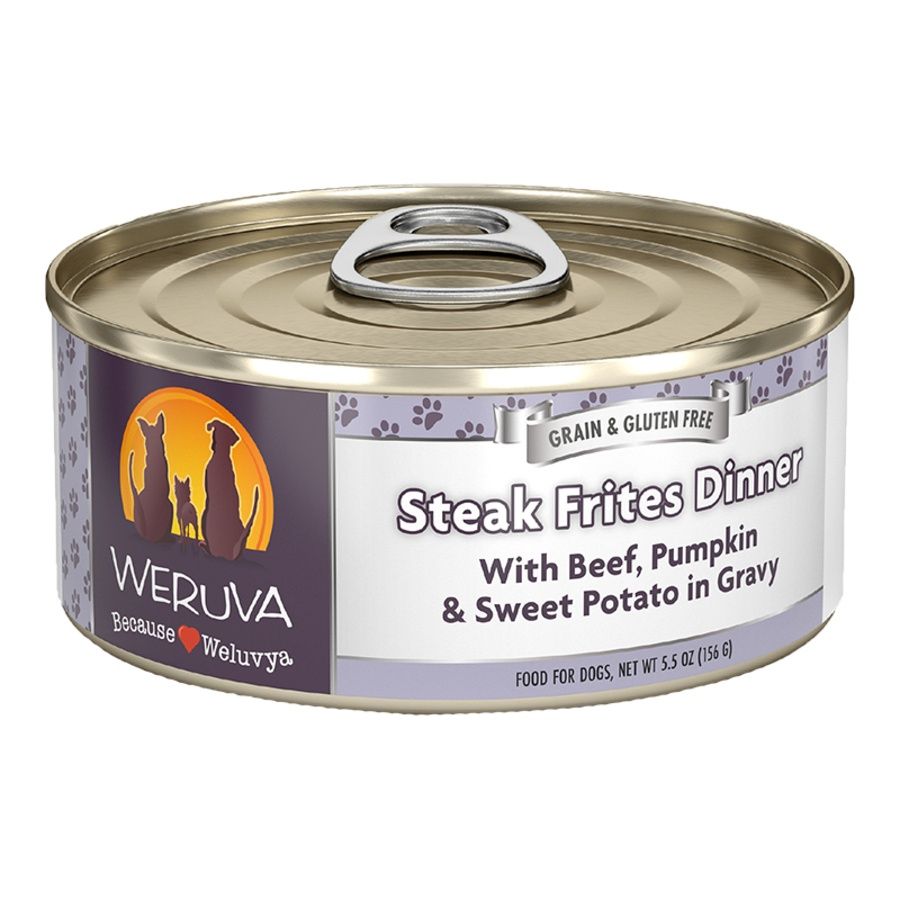 Weruva Dog Steak Frites Dinner Can, Size: 5.5oz