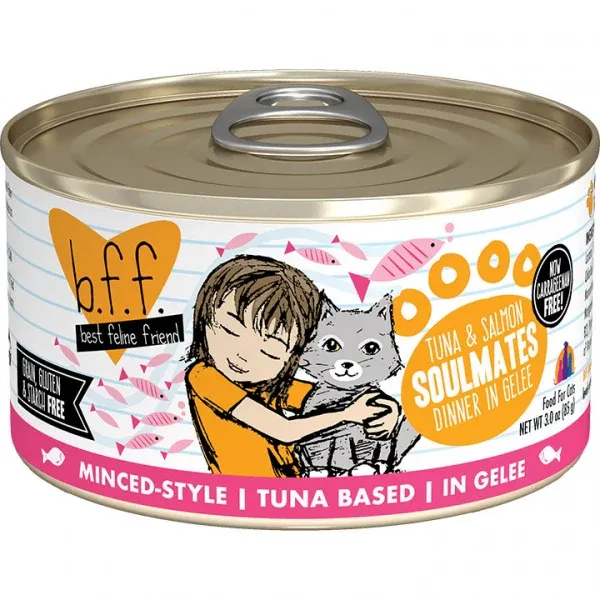 BFF Cat Soulmate Tuna Salmon Can, Size: 3oz