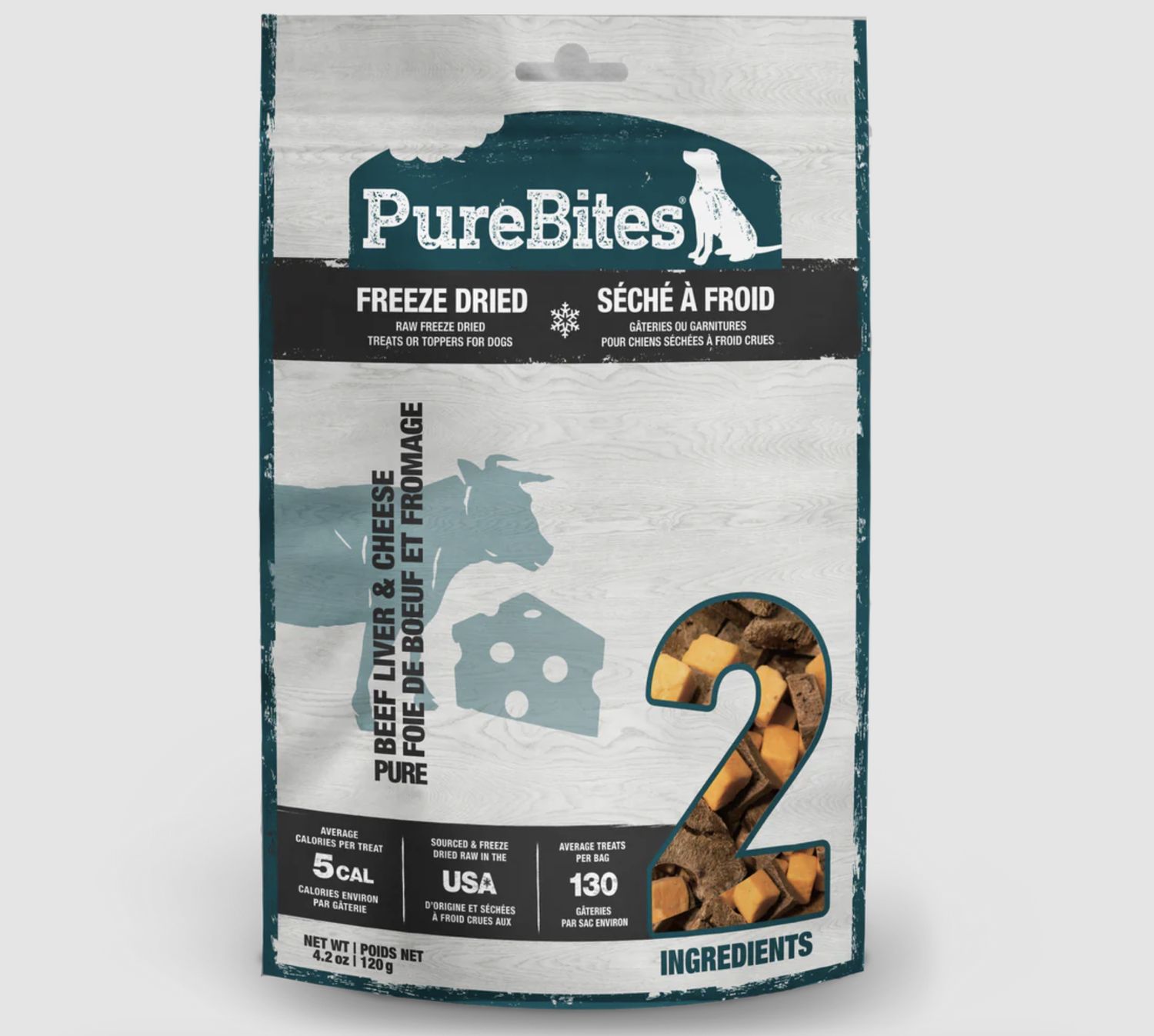 PureBites Dog Freeze Dried Beef Liver &amp; Cheese, Size: 4.2oz
