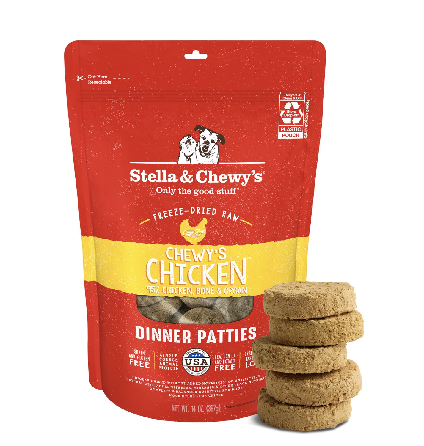 Stella &amp; Chewy's Dog Freeze-Dried Patties Chicken, Size: 5.5oz